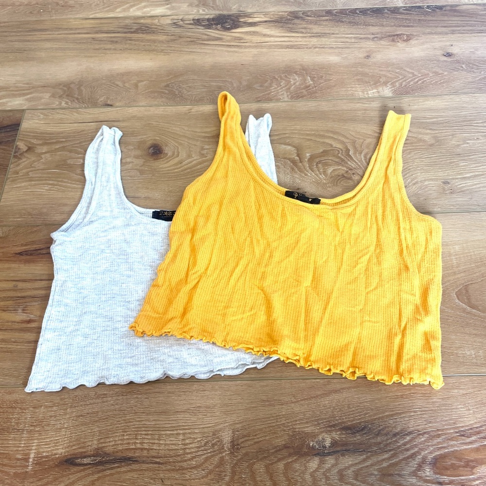 2 Pack- Vibrant Yellow and Grey Crop Tops - Picture 2 of 5